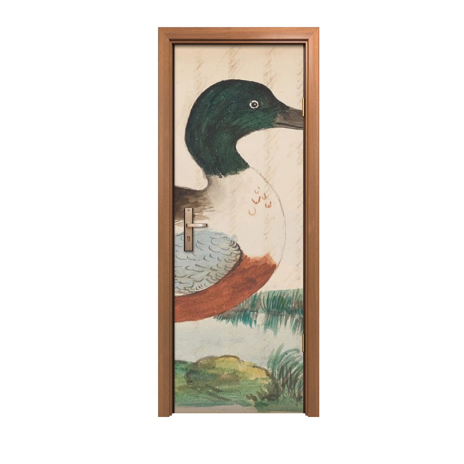 Autocollant de porte 70x200 design intérieur et sticker oiseau