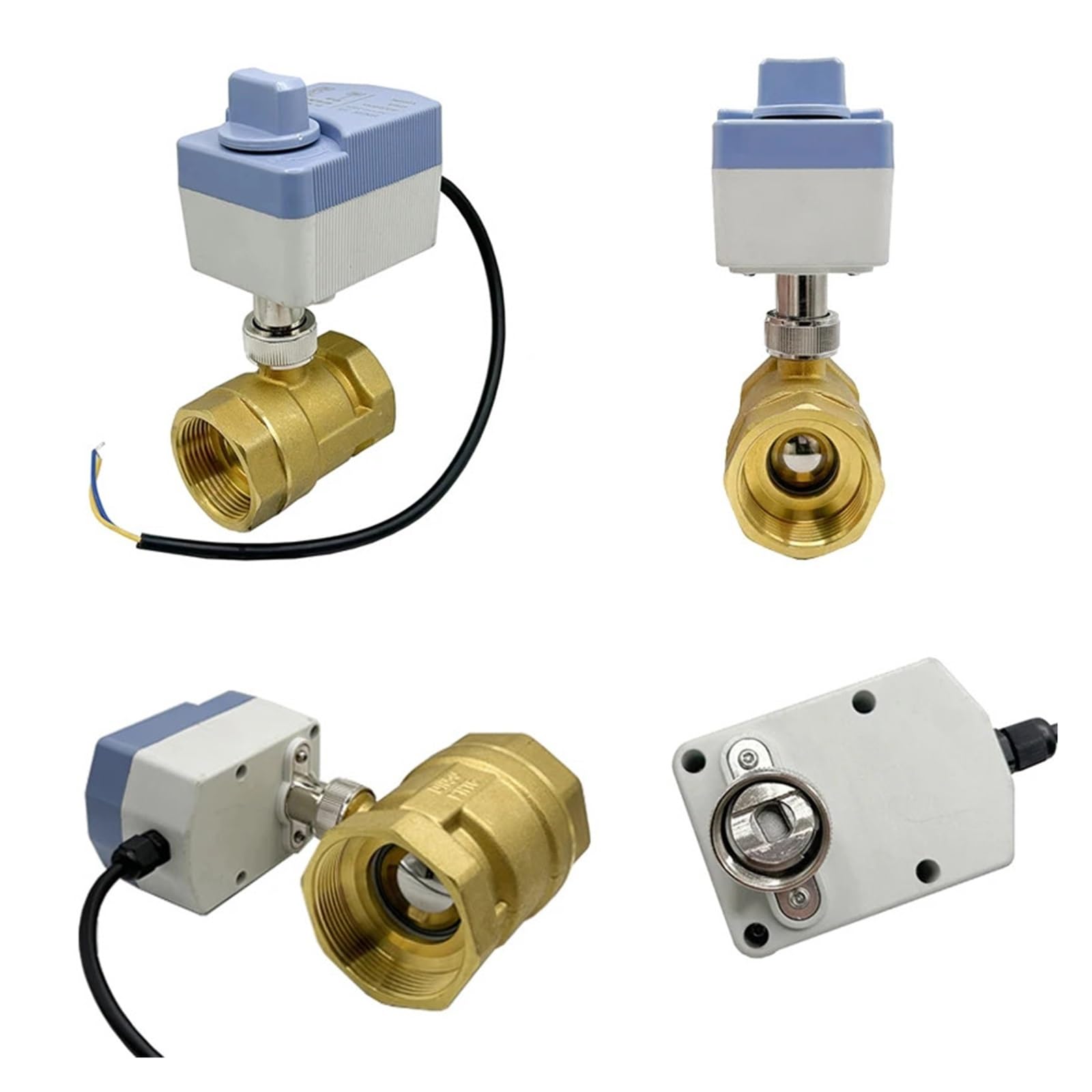 LEOTNNDQ 1PCS DN15 DN20 DN25 DN40 IP65 Waterproof Motorized Ball Valve 3-Wire or 2-Wire Brass Electric Ball Valve With Switch(24VDC,CR04)