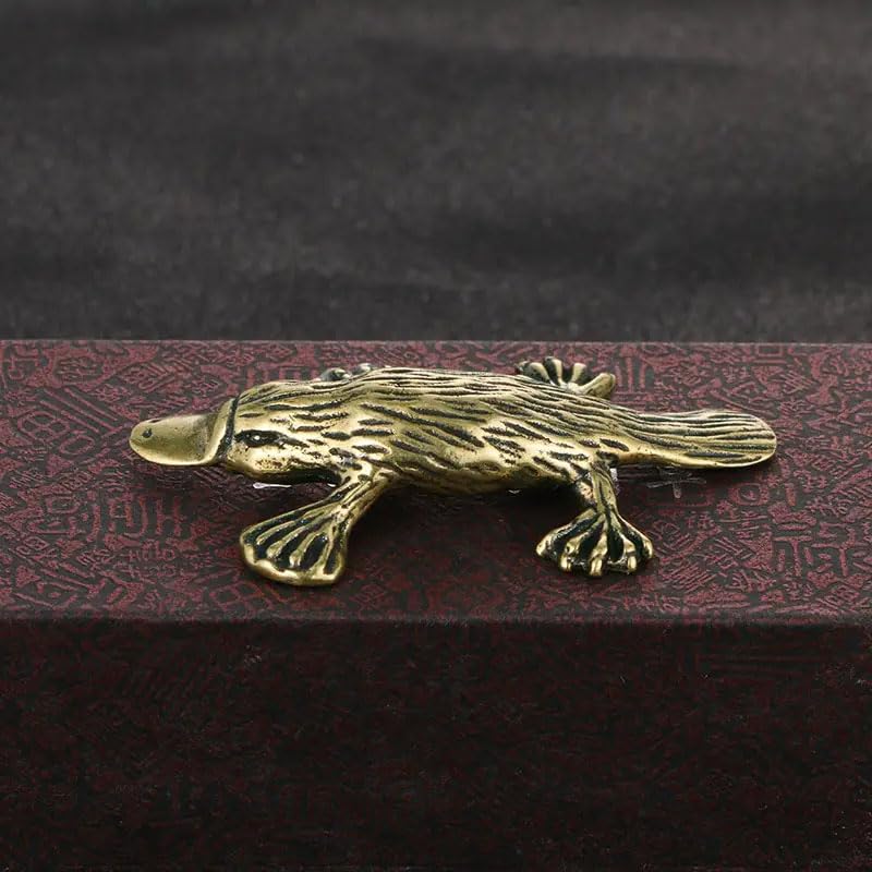 Opexicos 2 Stück Kupfer Schnabeltier Handwerk Vintage Metall Bronze Tier Antik Stil Mini Ornamente für Home Study Schlafzimmer Dekoration