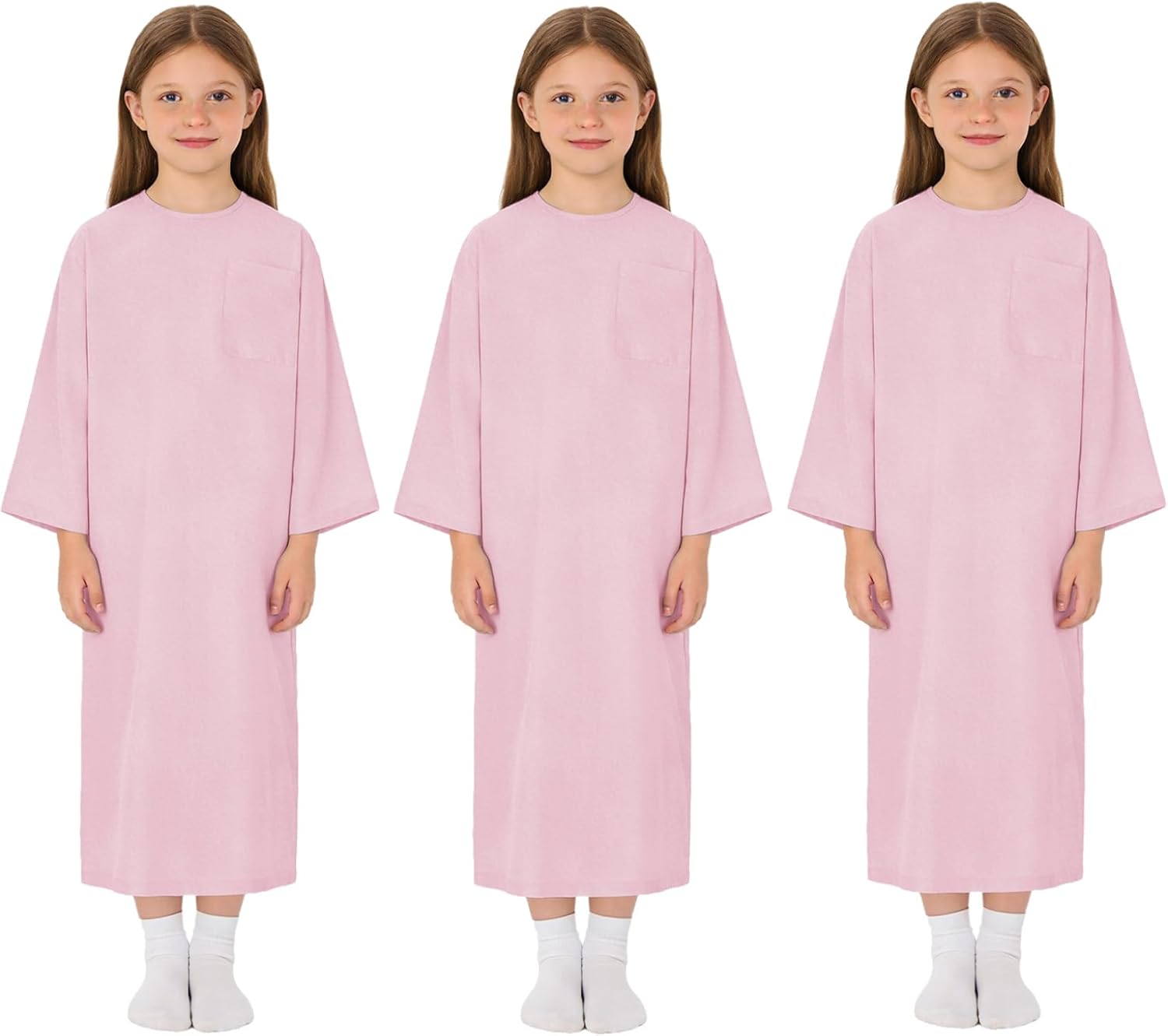 Hospital Gown for Girls Kids Tear Away Adaptive Clothing 3 Pack Post Shoulder Surgery Patient Gown Dress