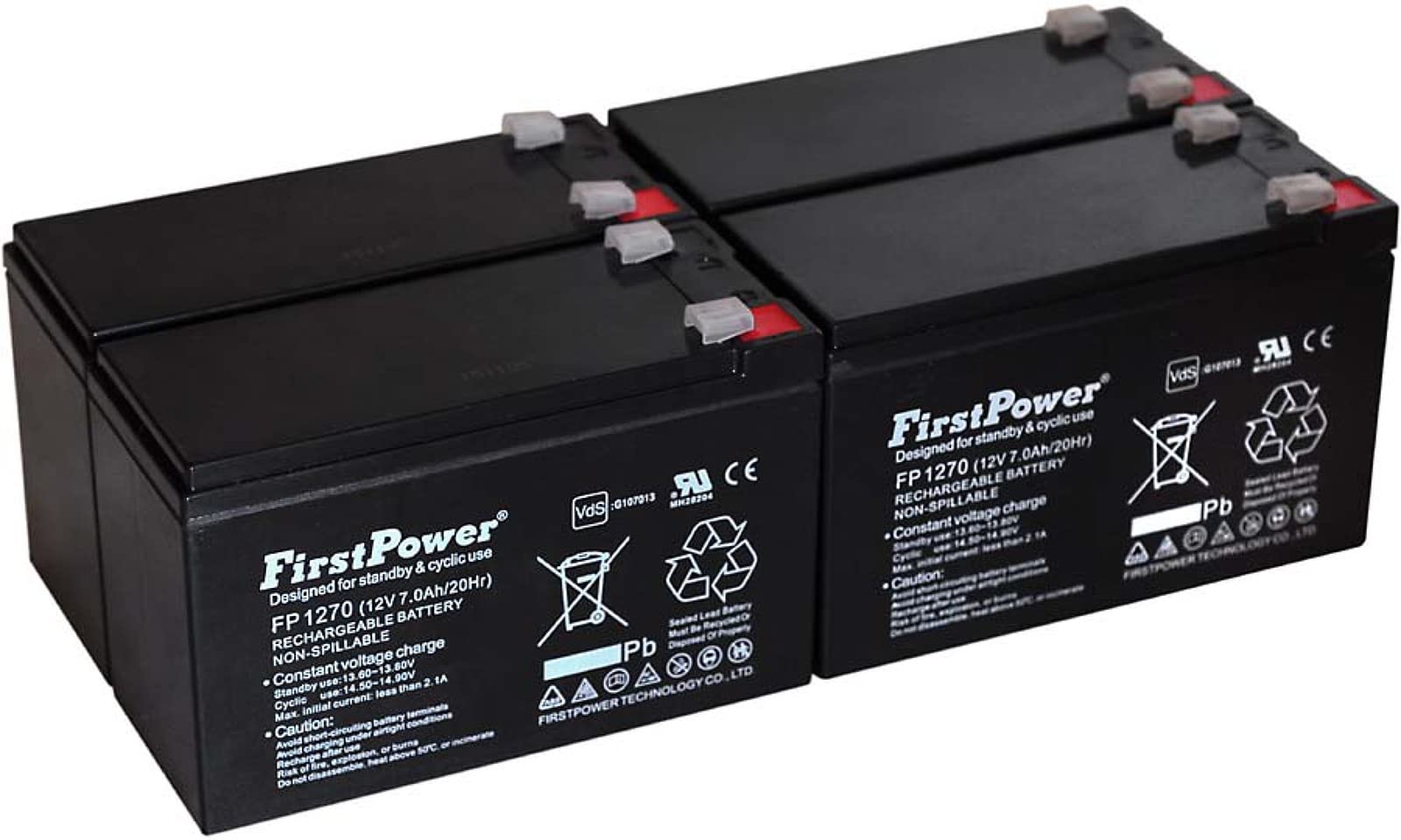 FirstPower Batería de Gel para SAI APC RBC24 7Ah 12V