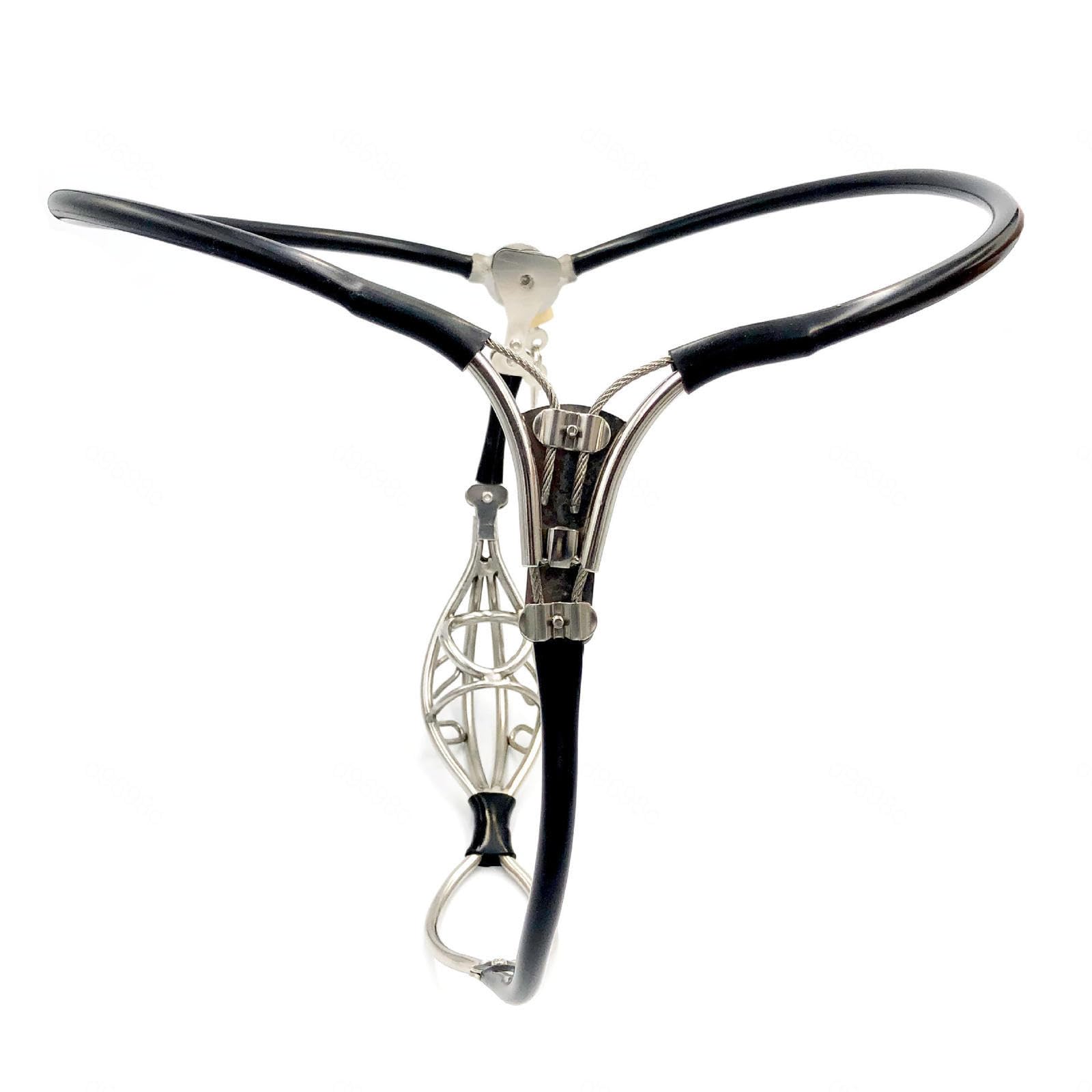 Chastity Belt Men Metal Ceinture Chasteté Métal Homme De Acier Pour Avec Serrure Cceintures Ceintures Inversée Pénis Sissy Male Man Cage,set2-60cm-90cm