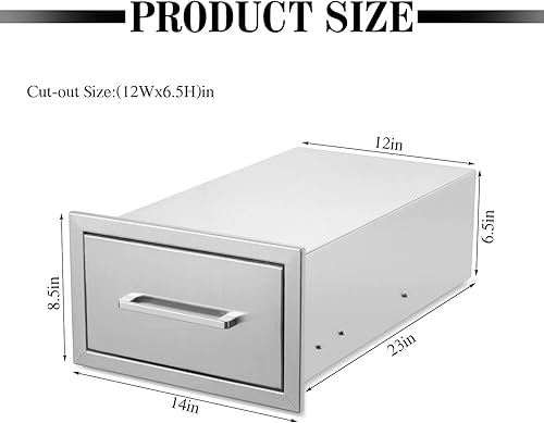 Miniatura 2 de Cajón de cocina al aire libre de 30 pulgadas de ancho, cajón individual para barbacoa de acero inoxidable con divisor de montaje empotrado para isla