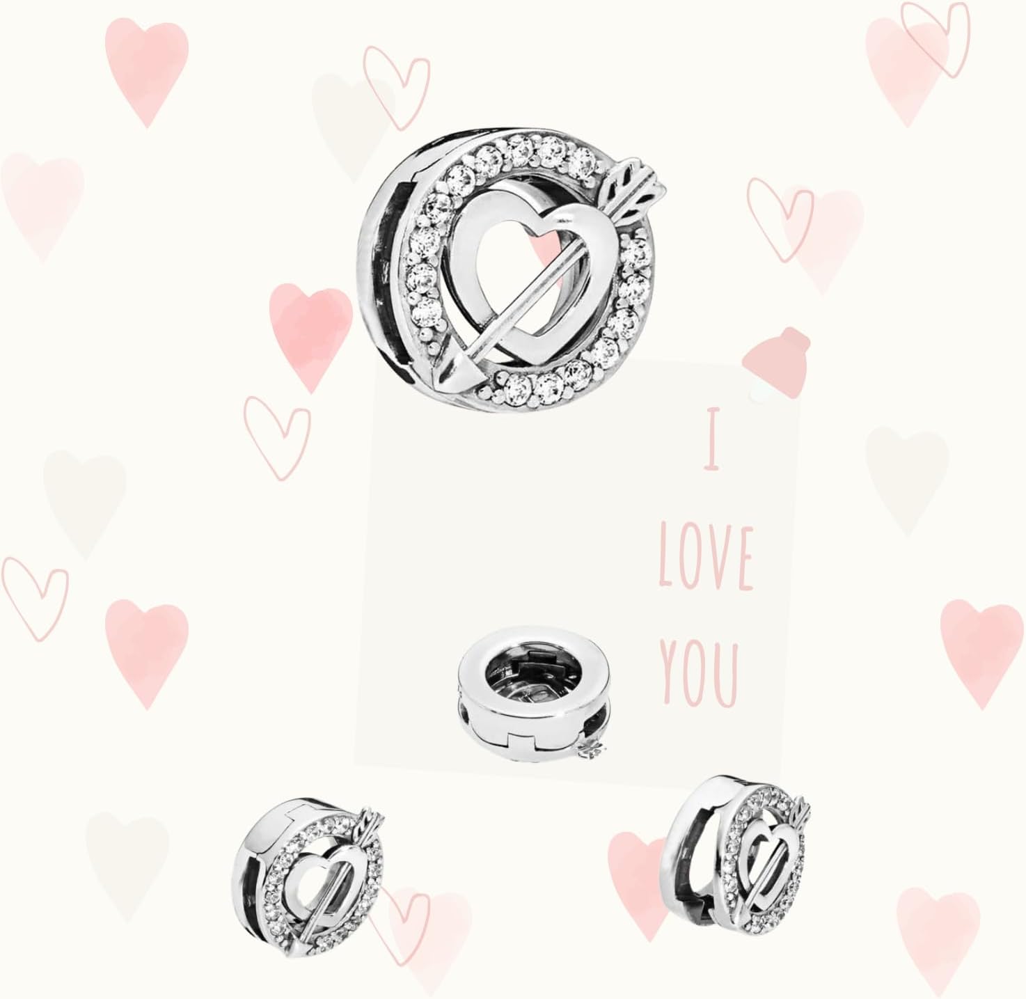 Mom Sister Family Heart Charm for Bracelets Women Girlfriends Anniversary Birthday Gift for Her Silver - Image 4