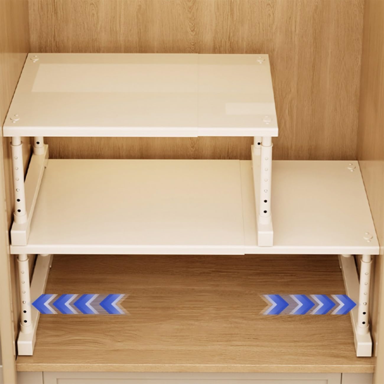 Prateleira De TensãO para ArmáRio, Prateleira De Armazenamento ExpansíVel, Estante De Armario Extensible, Cozinha, Casa De Banho(W35cm,L50-85cm H20-35cm)