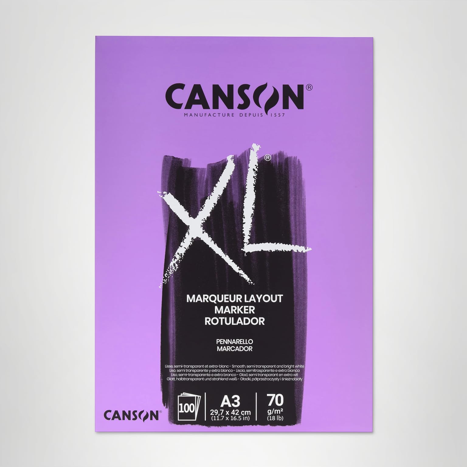 Amazon.com: CANSON XL Marker 70gsm A3 Paper, Very Smooth, Pad