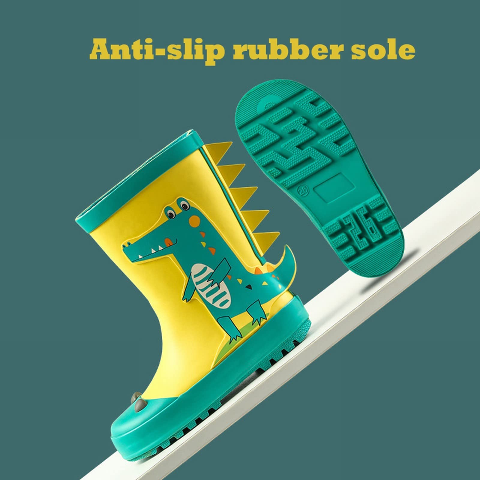 Botas para niños, zapatos de lluvia para niños y niñas, botas de agua para bebés, botas de agua para niños grandes y pequeños, botas de agua para niños pequeños, talla 12, d, 32 EU