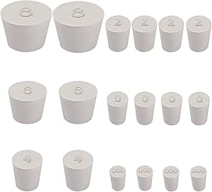 Solid Rubber Stopper,18 pcs White Rubber Corks Plugs Odor