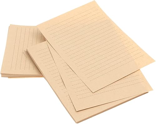 TOYANDONA 100 hojas de papel de estraza vintage de papel estacionario A5 con forro de papelería para escribir letras personalizadas, poemas