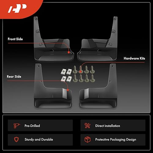 Miniatura 3 de A-Premium Juego de 4 unidades de guardabarros con accesorios de hardware compatibles con Toyota Sienna 2018-2020, mini furgoneta de pasajeros,