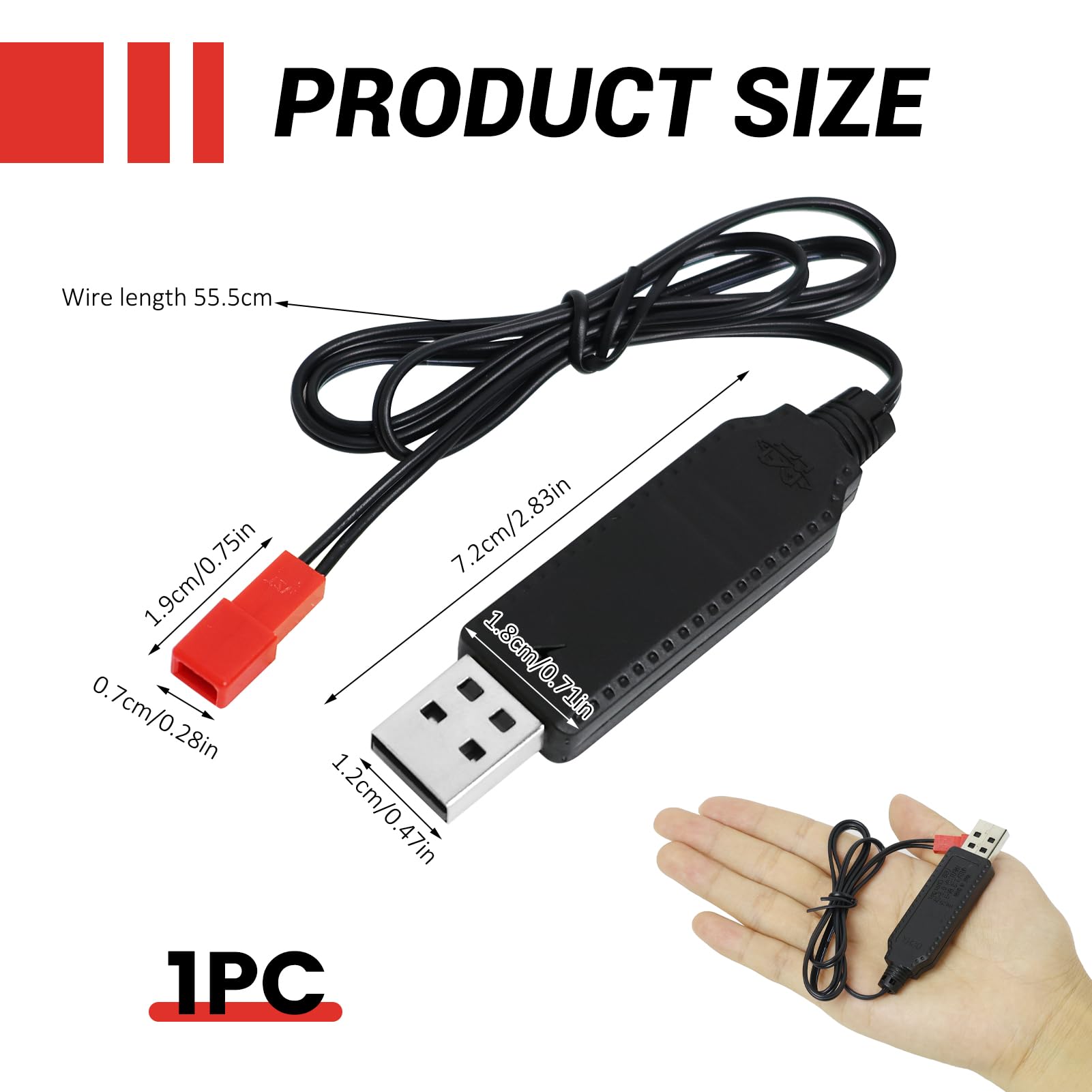 7,4 V USB-Ladekabel Mit XH-3-Pin – Für RC-Autos, Flugzeuge, Boote & Ferngesteuerte Spielzeuge