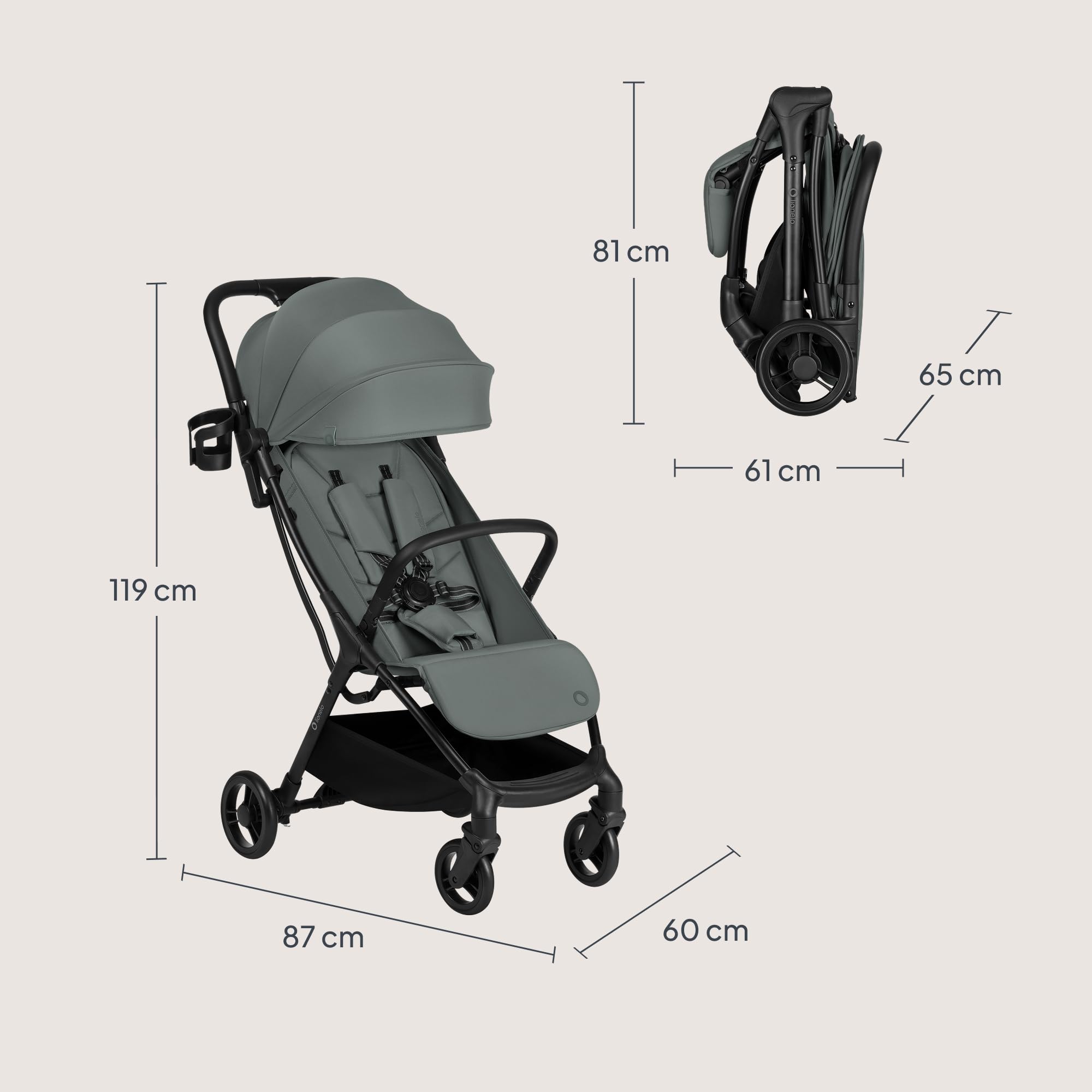 Lionelo AGIA Passeggino Compatto Leggero 22 kg 4 anni Pieghevole