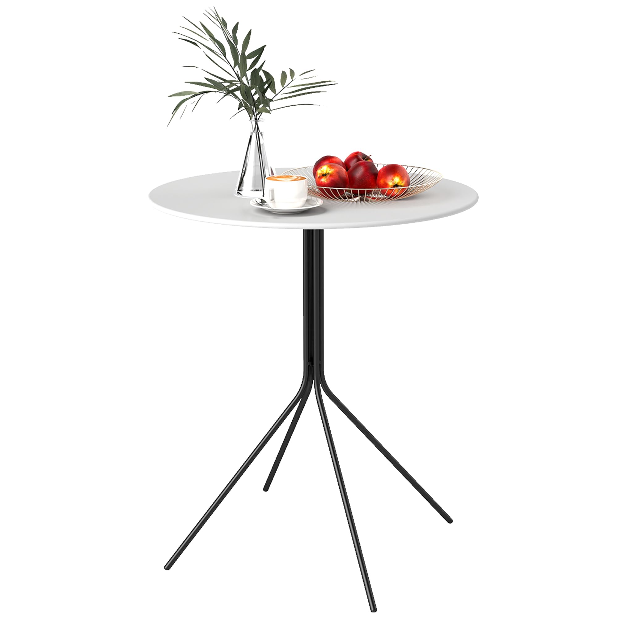 Outsunny Table de Jardin Ronde Ø 60 cm, Acier, Gris foncé