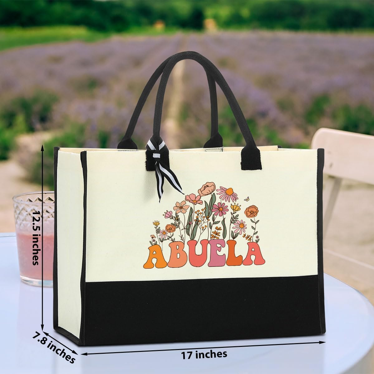 Grandma Aunt Mother in Law Mom Godmother Gifts Waterproof Canvas Tote Bag Beach Bag for Women Birthday Christmas - Image 3