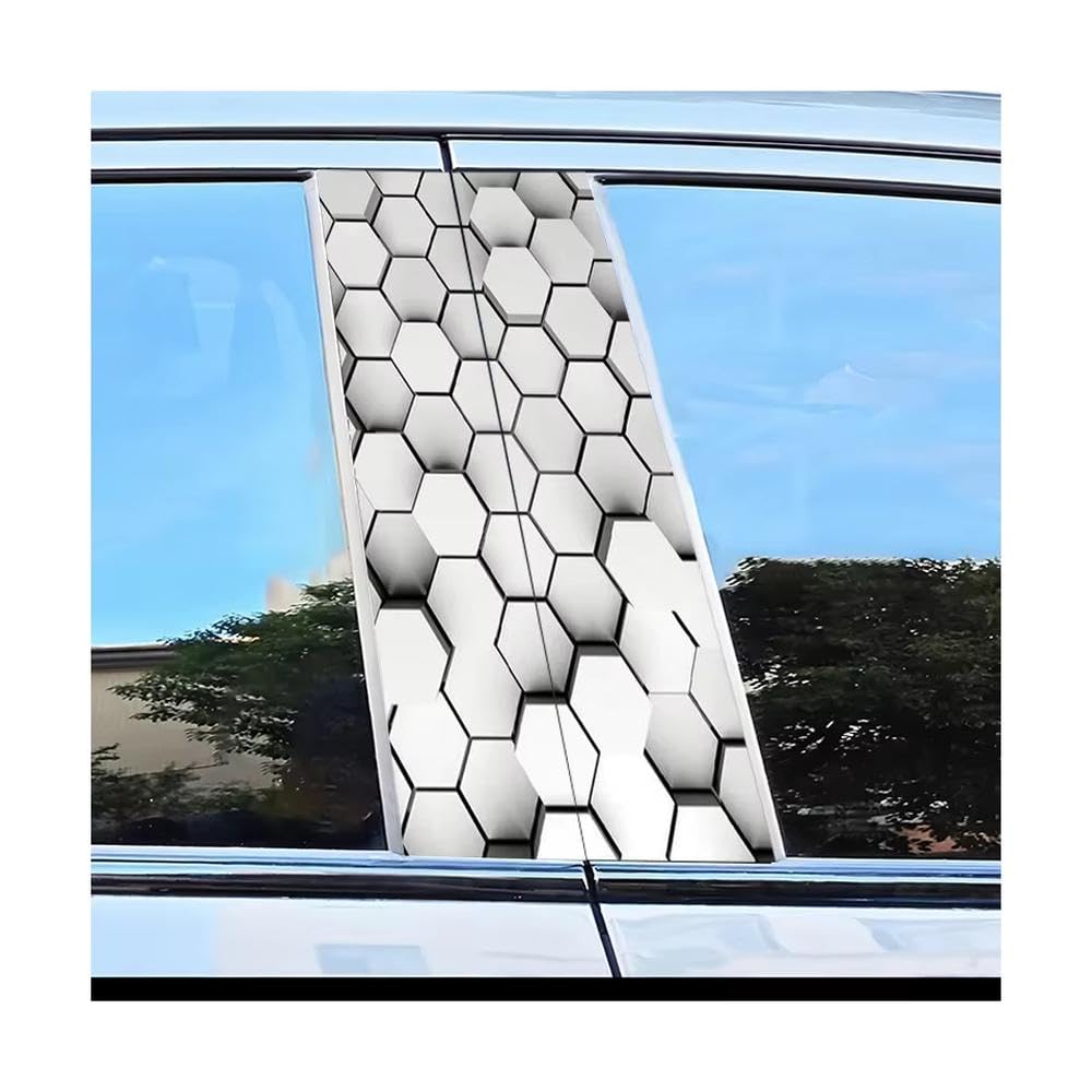 Dabhuoc One Color Car Parts 2 Pcs Car B-Pillar Sticker Honeycomb Scratch Protection