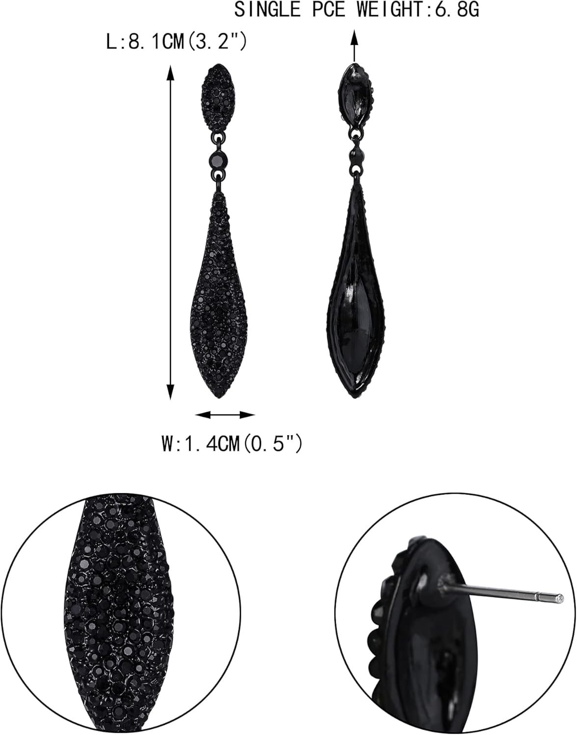 EVER FAITH Austrian Crystal Wedding Prom Jewelry Double Waterdrop Bridal Party Pierced Dangle Earrings for Women - Image 6