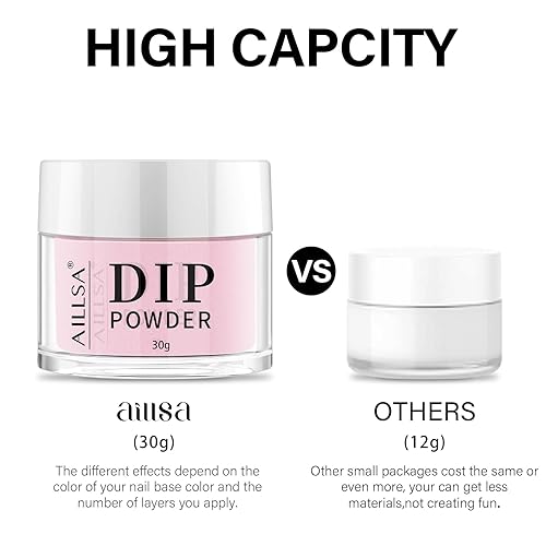 Vista 34 de AILLSA Polvo de inmersión transparente, colores de uñas francesas de cristal transparente, polvo de construcción, no necesita lámpara, manicura