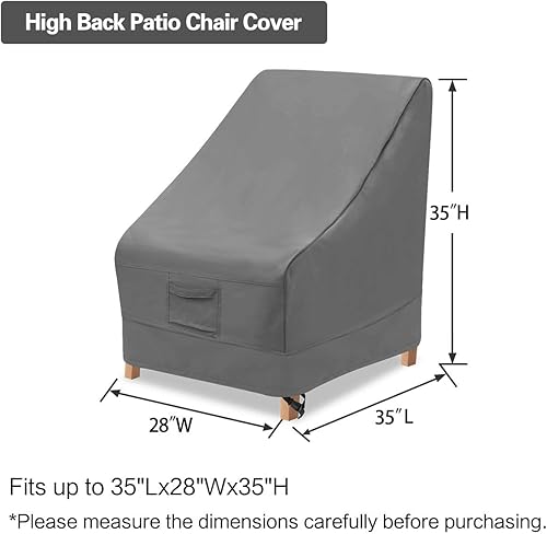 Miniatura 2 de Vailge Fundas para sillas de respaldo alto para exteriores, fundas impermeables para sillas de patio, 600D, resistentes al viento, fundas para