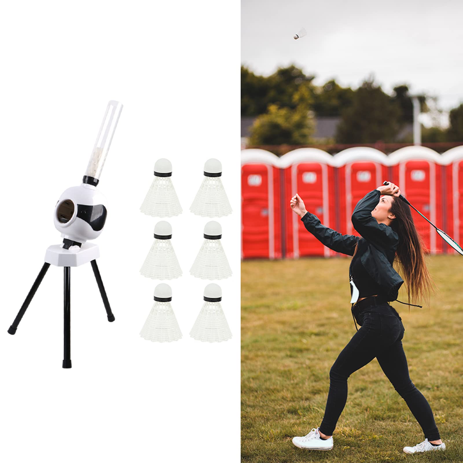 Machine De Lancer Badminton TZUTOGETHER – Auto, Portable, Réglable, Parfaite Pour S’entraîner Seul