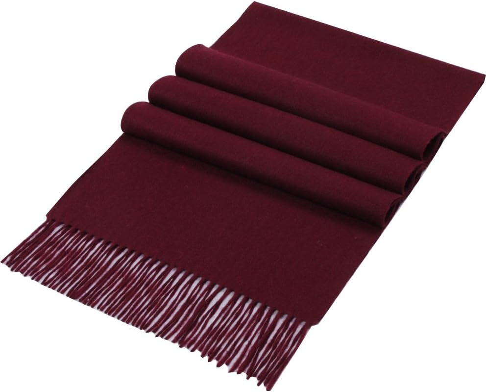 Cashmere & Wool Scarf Solid Color Thin Lightweight Scarf for Men and Women in Cold Weather with Gift Box