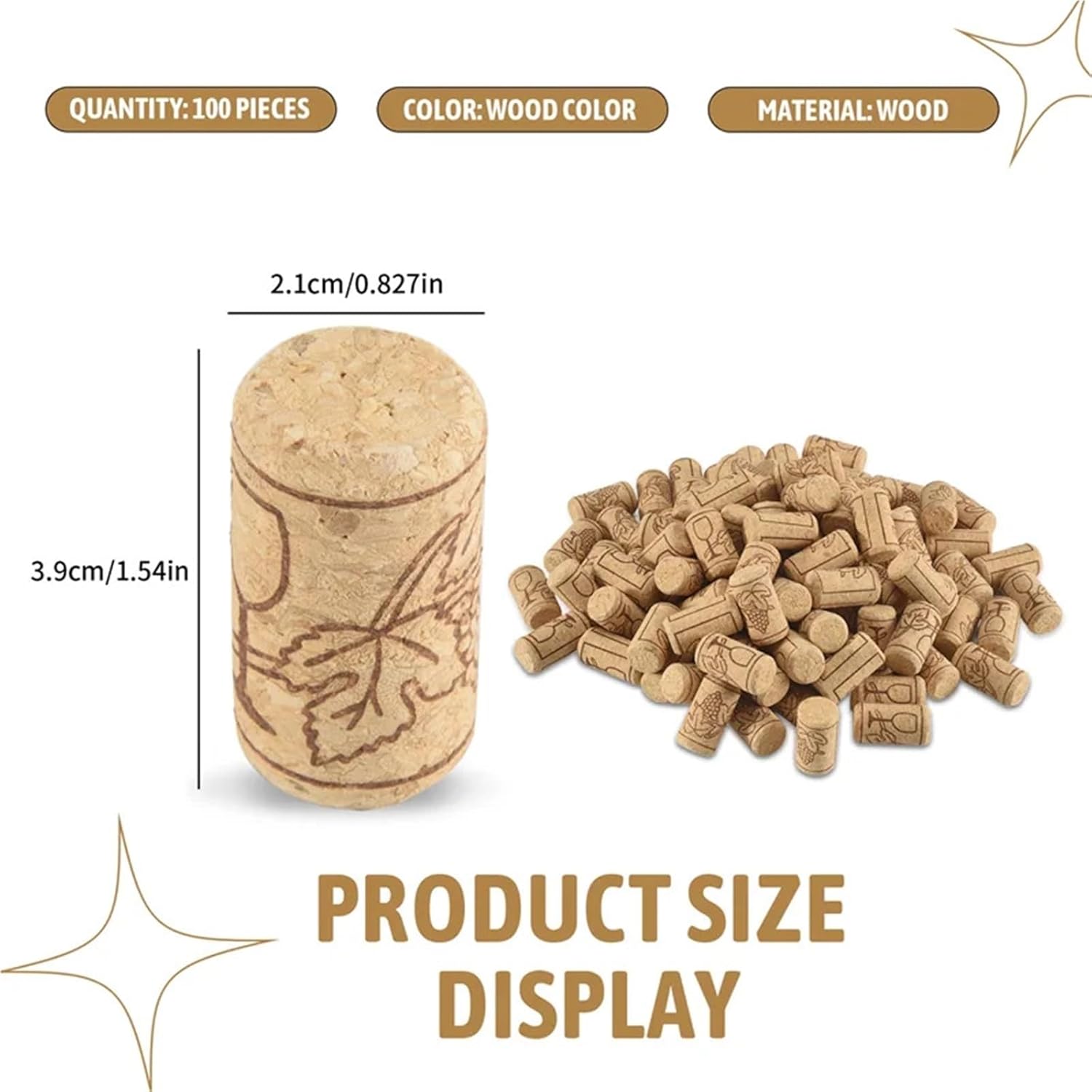 Natural Wood Wine Corks 100Pcs Wine Corks Wooden Cork DIY Decoration and Hobbies