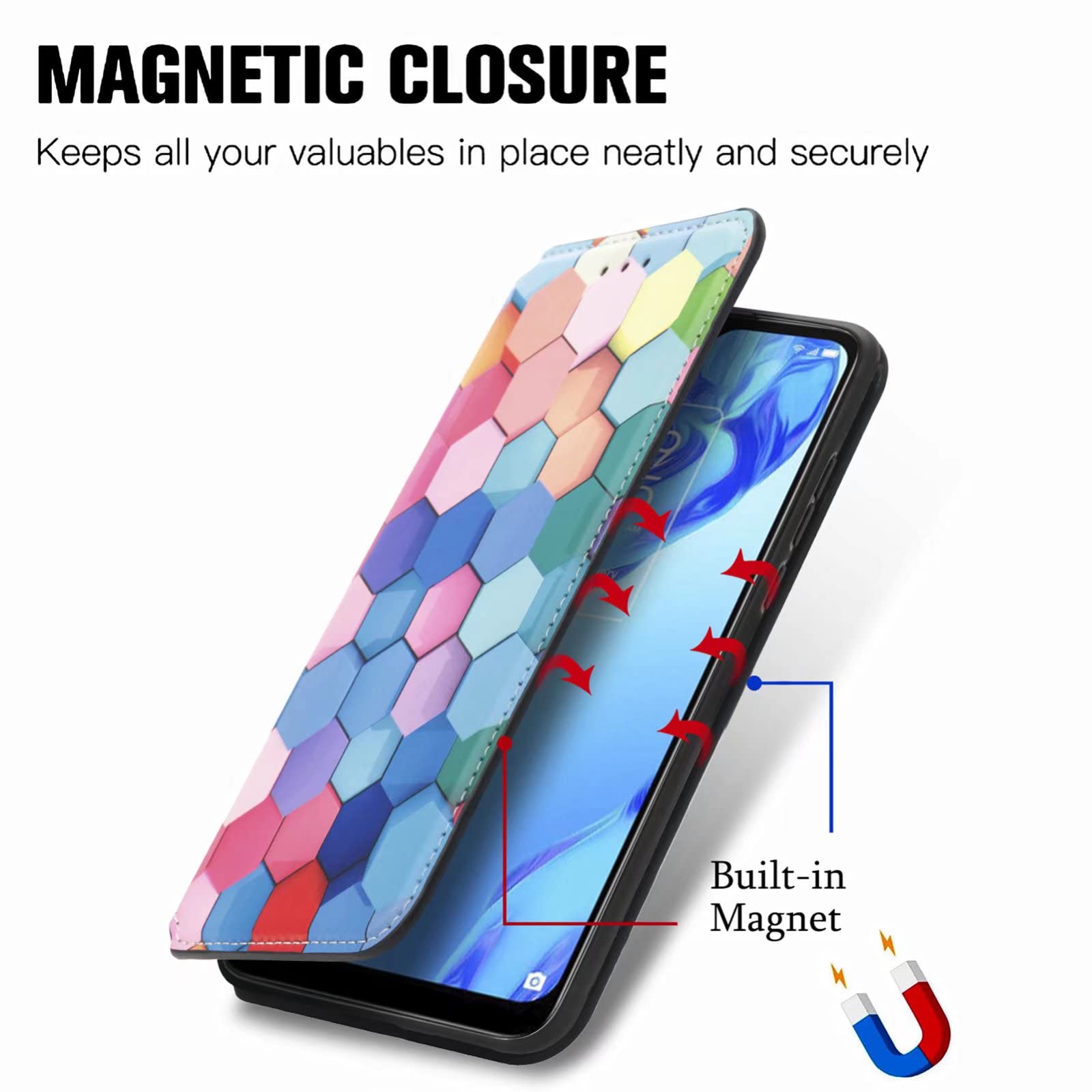 TINGYR Cover per Oppo A58, Flip Custodia Carte di Credito da Funzione