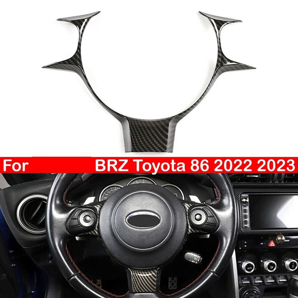 Dla Subaru, V BRZ, dla Toyoty, 86 2022 2023, wnętrze w stylu prawdziwego włókna węglowego osłona kierownicy samochodu ramka wykończeniowa naklejka dekoracja Auto Naklejka na kierownicę samo