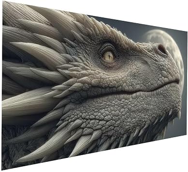 Dragon Diamond Art Kits for AdultsMoon Diamond Painting 28x56 Inch, Dimond Color by Numbers for Adults, 5D DIY Rhinestones Cross stitch Embroidery Kit for House Wall Art Room Decor Gifts JXL-12926