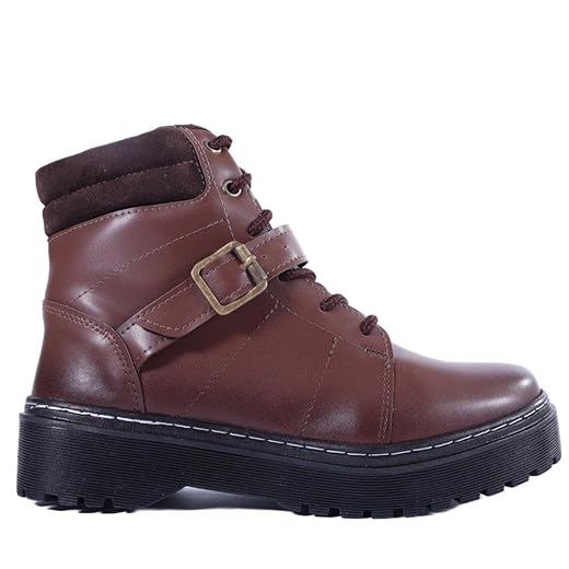 Coturno Feminino Zariff com Fivela 7015 Brown Cafe