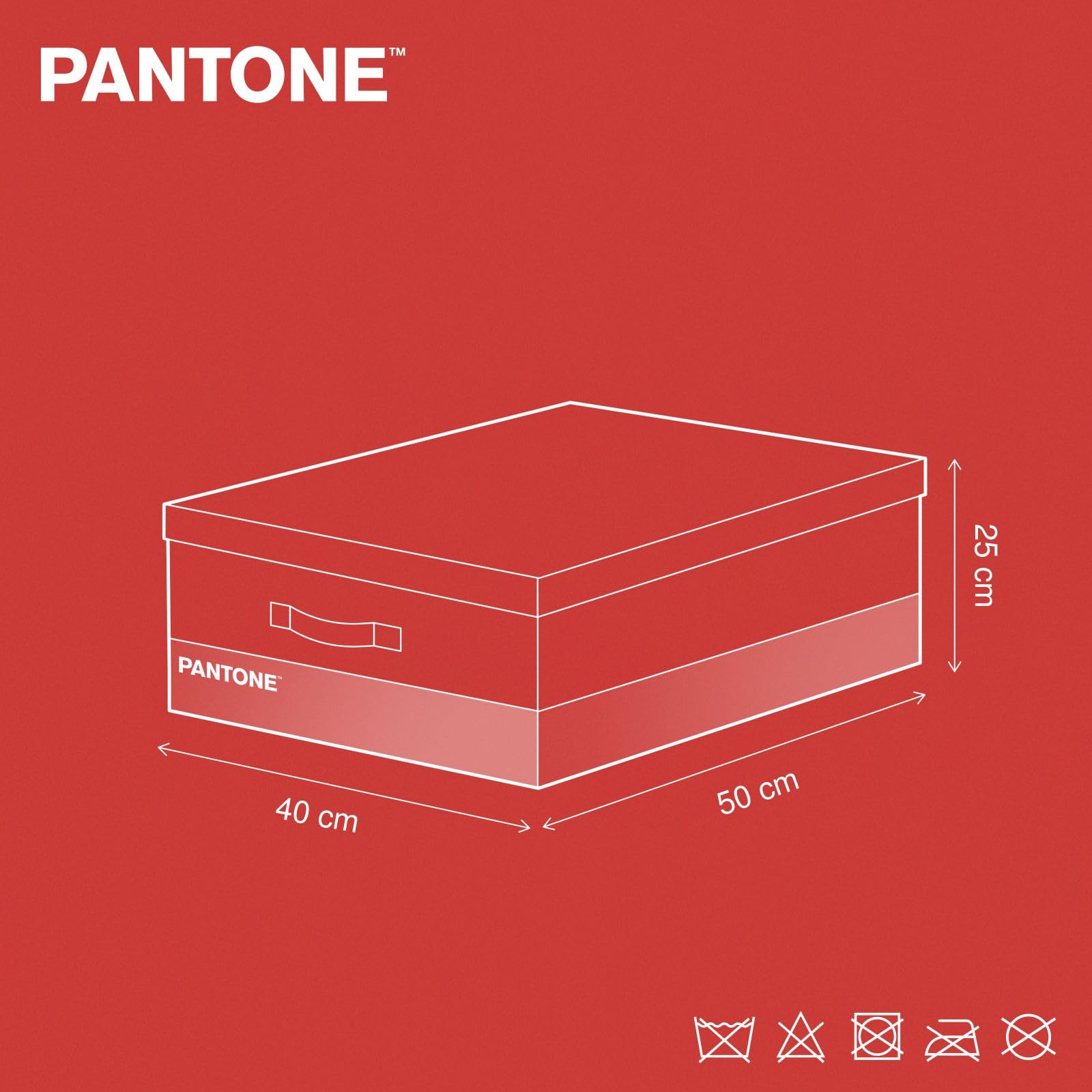 PANTONE Organizer Armadio Salvaspazio, Scatola Porta Oggetti e Abiti con Tasca Profumatore Armadio, Contenitore Giochi Bambini e Vestiti Pieghevole, Scatole per Armadio Portaoggetti 40x50x25 cm
