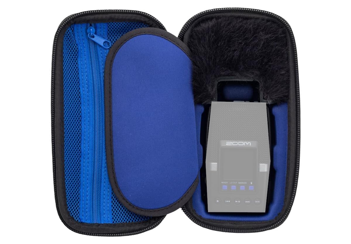 Zoom APH-2e Kit di accessori per registratore portatile Zoom H2essential, Versione UE, Custodia H2e, Protezione antivento in pelliccia, Adattatore di alimentazione, Cavo USB-C