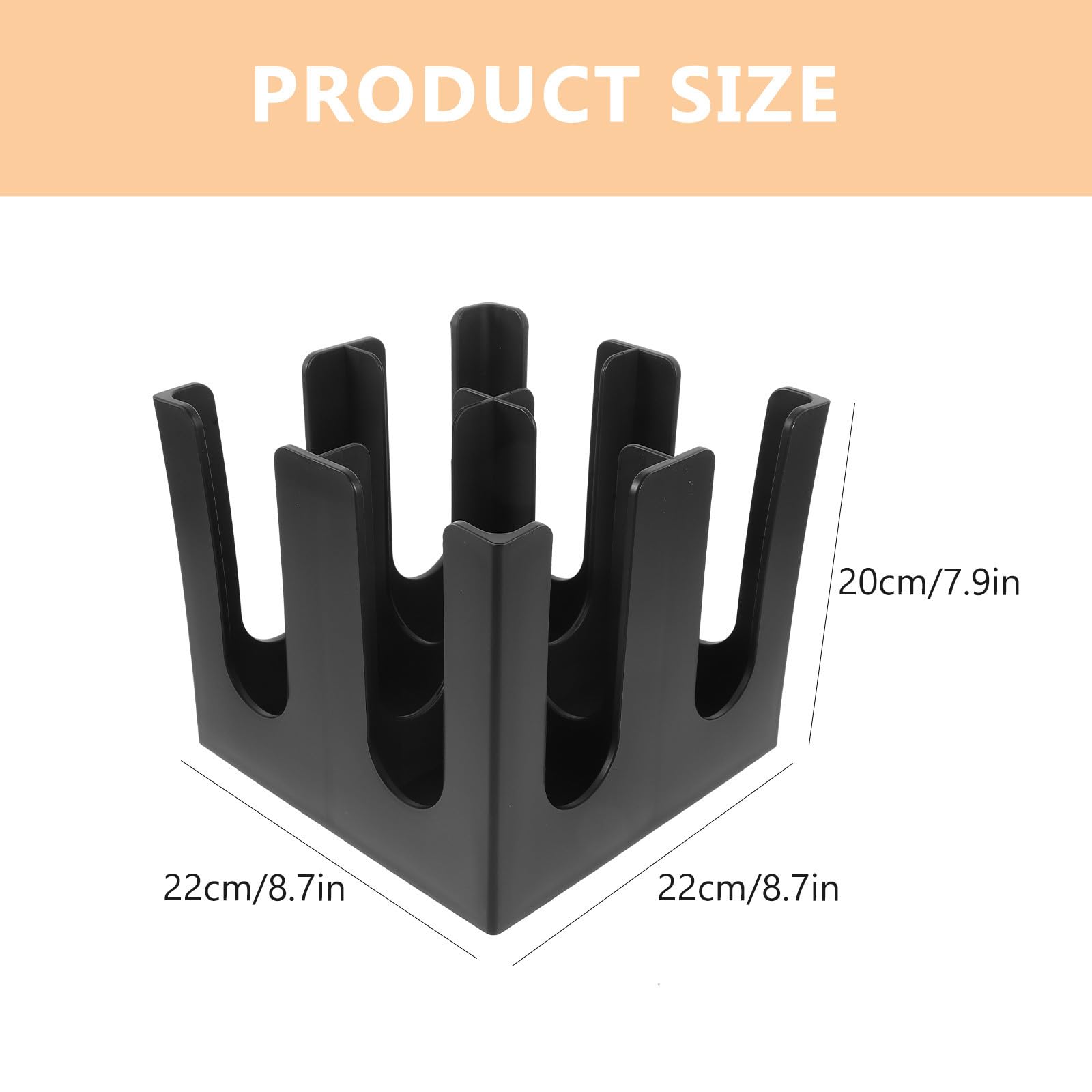 SEWACC Portavasos de Escritorio Negro de Plástico para Vasos de Papel