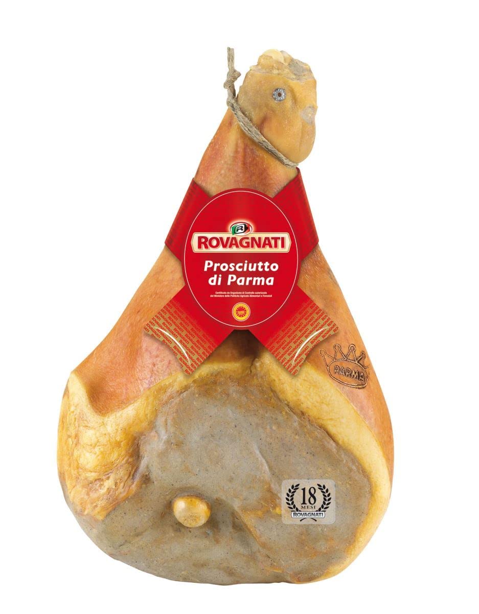 Rovagnati | Prosciutto Crudo Intero | 7,5kg circa | Prosciutto di Parma 18 Mesi | Disossato Sottovuoto | Senza Glutine | Senza Derivati del Latte