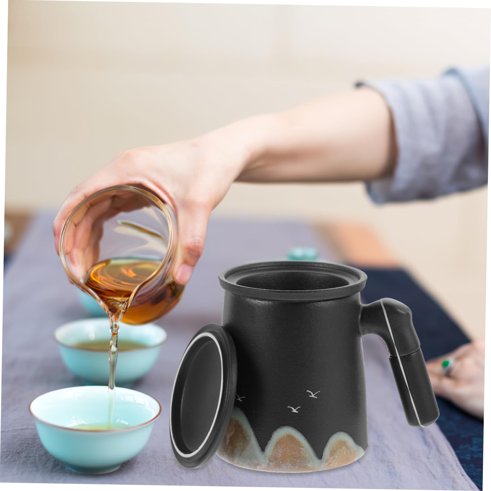 Filiżanki do kawy ceramiczne, Filiżanka i spodek z porcelany kostnej, 1 zestaw drewniany uchwyt filiżanka do herbaty szklanki do picia filtr filiżanka do espresso szklanki do wody kubki do kawy herbat