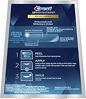 Vista 2 de Crest 3DWhitestrips Radiant Express Kit de blanqueamiento dental en casa, 14 tratamientos