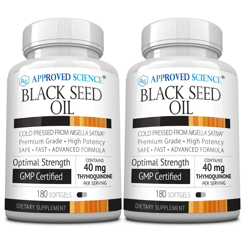 Approved Science Black Seed Oil - Cold Pressed Nigella Sativa - Boost Immunity, Respiratory, Cognitive, and Digestive Health - 2% Thymoquinone - 360