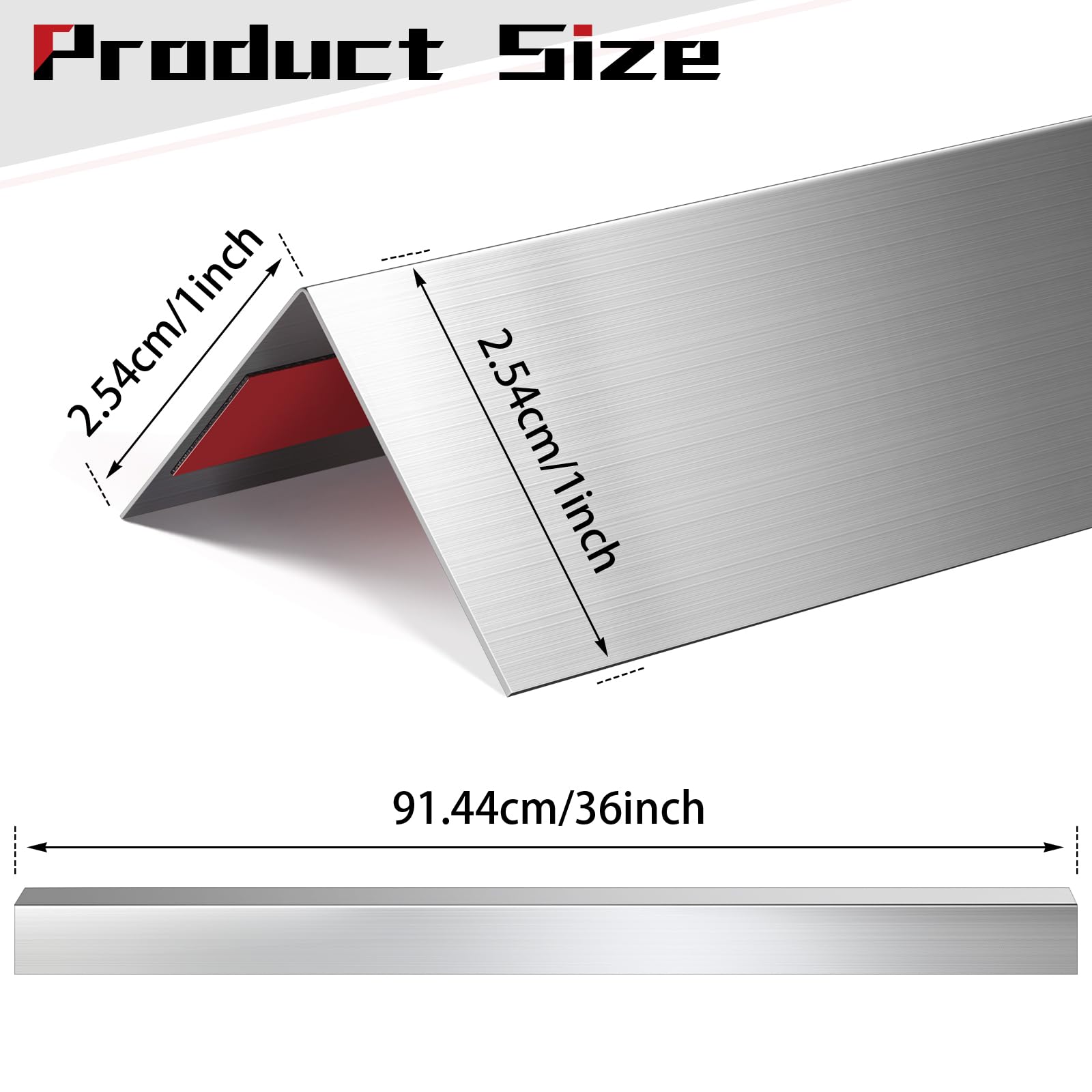 Gisafai Samoprzylepne osłony narożne ze stali nierdzewnej, 1 x 1 x 96 cm, metalowe narożniki z kątem 90 stopni, do ochrony ścian i akcesoriów dekoracyjnych, 10 szt