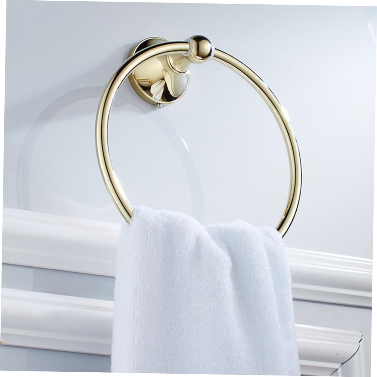 Operitacx Accesorios De Hardware Toallero De Aro Redondo para Baño De Latón Chapado Antiguo Cepillado Aro para Toalla Colgante