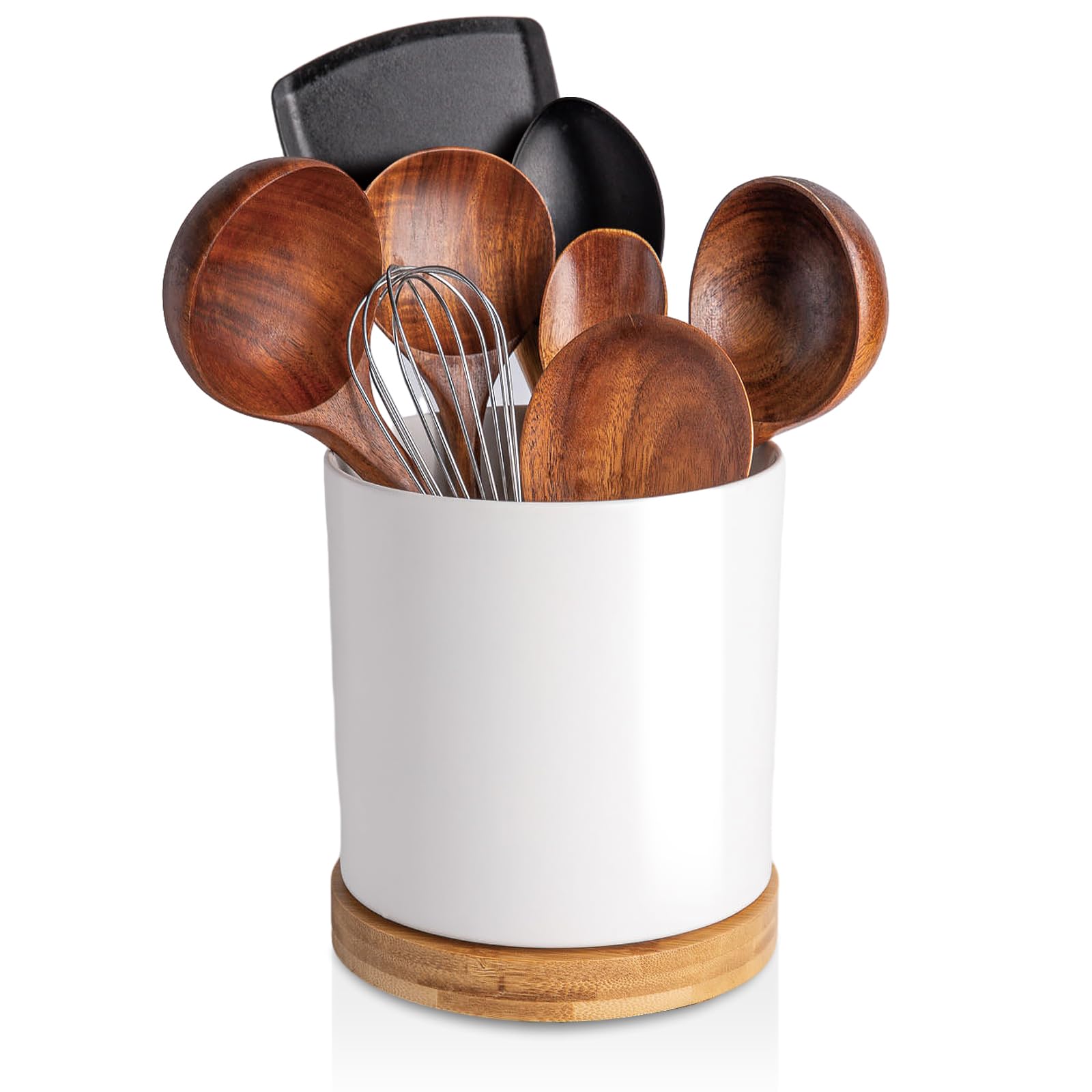 KITCHENLESTAR 360° Rotating Utensil Holder, 6" Large Utensil Crock