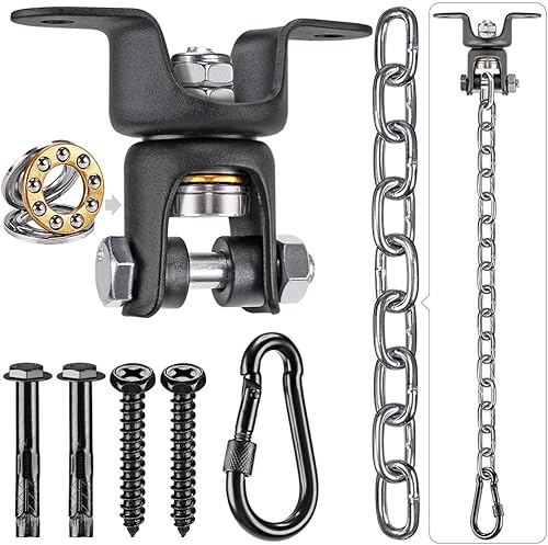 BeneLabel Kits de accesorios para colgar hamaca, colgador de columpio resistente con cadena para patio de juegos en interiores y exteriores, hamaca BeneLabel Kits de accesorios para colgar hamaca, colgador de columpio resistente con cadena para patio de juegos en interiores y exteriores, hamaca