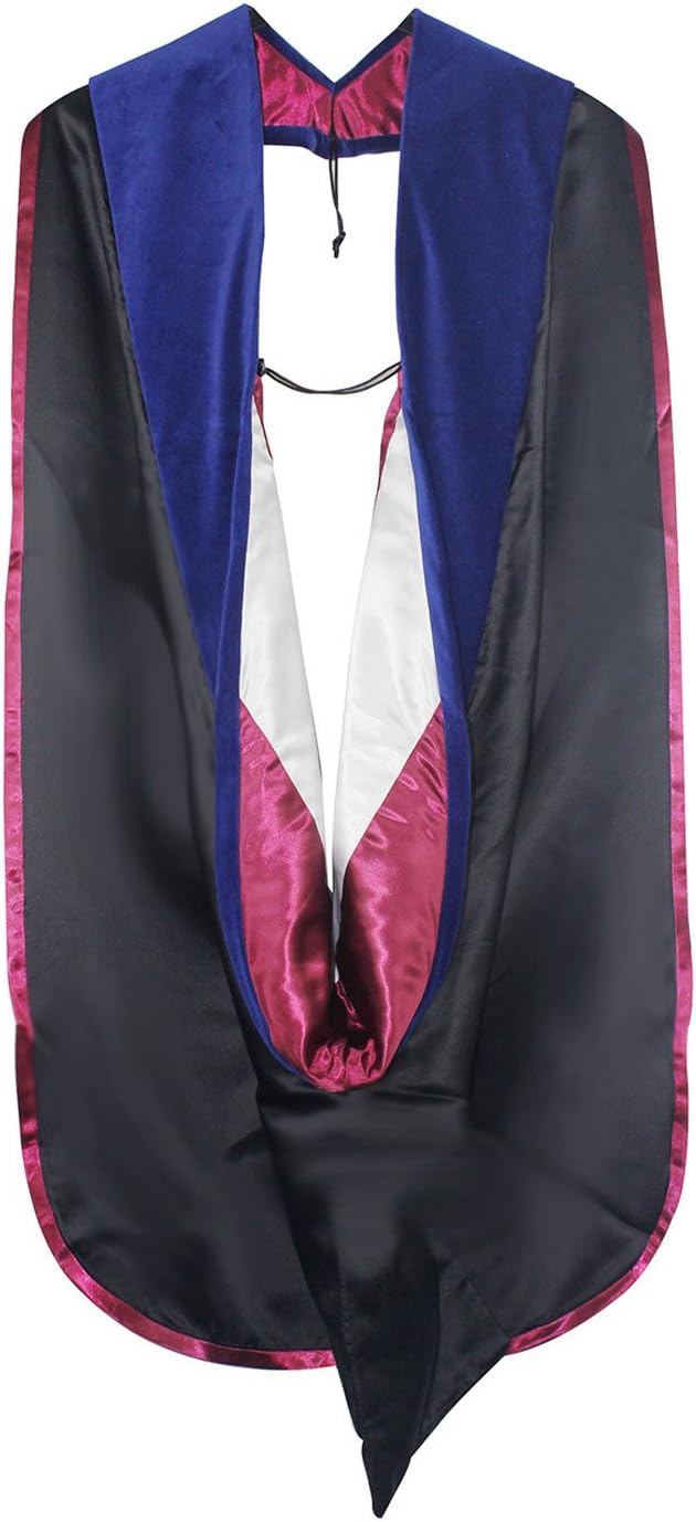 GraduationMall Graduation Deluxe Doctoral Hood Without Gold Piping (Blue Red White)