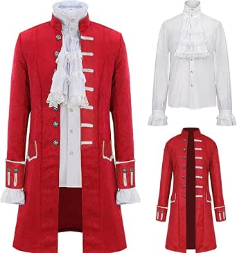 YORDET Manteau Médiéval Steampunk Homme - Style Gothique Rétro Victorien Carnaval