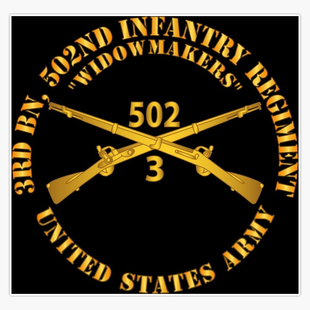Army - 3rd Bn 502nd Infantry REGT - Widowmakers - Infantry Br Sticker Bumper Sticker Vinyl Decal 5"