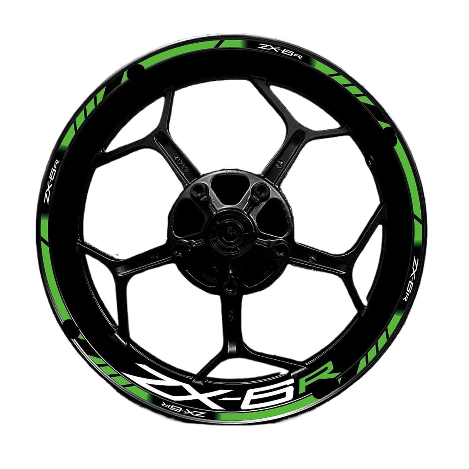 Naben-Aufkleber Felge für Ka&wasaki für N&INJA für ZX-6R Motorrad, 43,2 cm (17 Zoll) Felgenaufkleber, Dekoration, Kantenaufkleber, Streifenband (Stil 22)