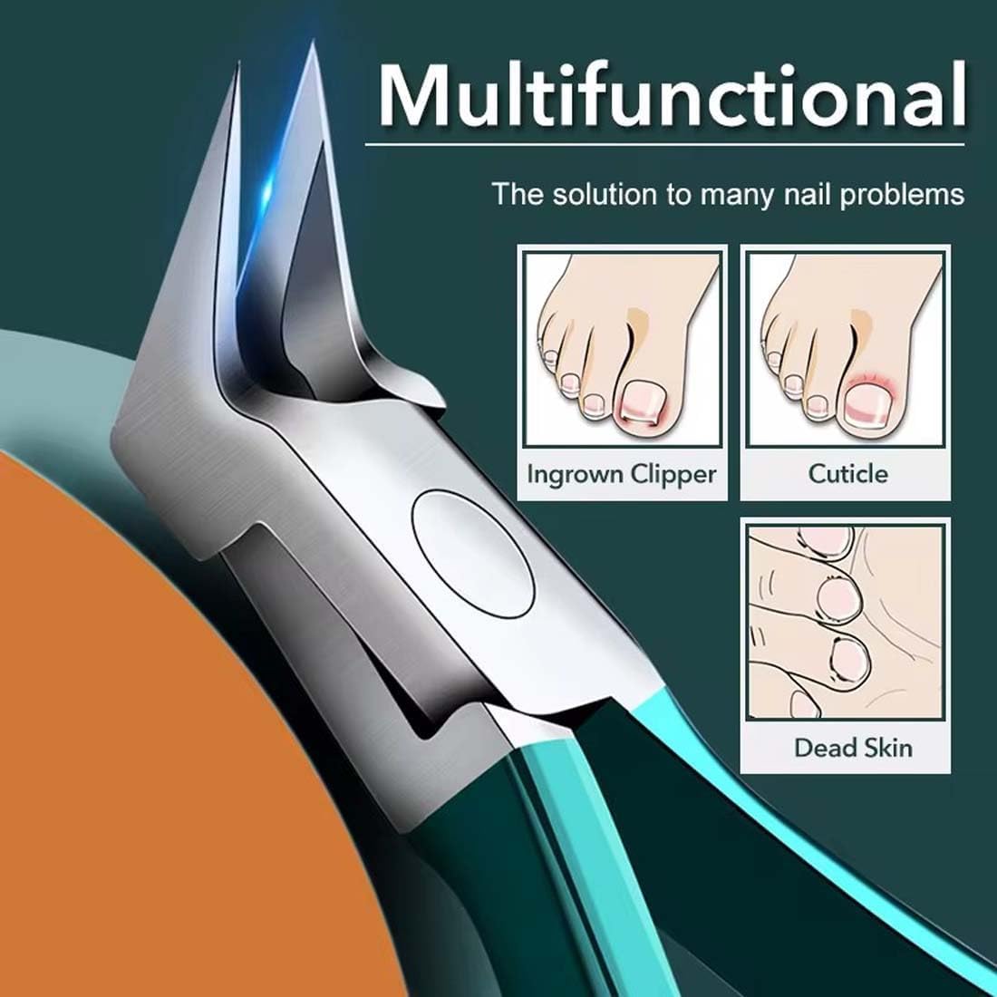 Professionelle Zehennägel für dicke eingewachsene Nägel Weite Öffnung rutschfeste lange Griff Zehennägel Cutter Trimmer,Libiyi Outfany Easylip Easy Clip, Sherum Dotmalls Outfany Easylip (3 Color)