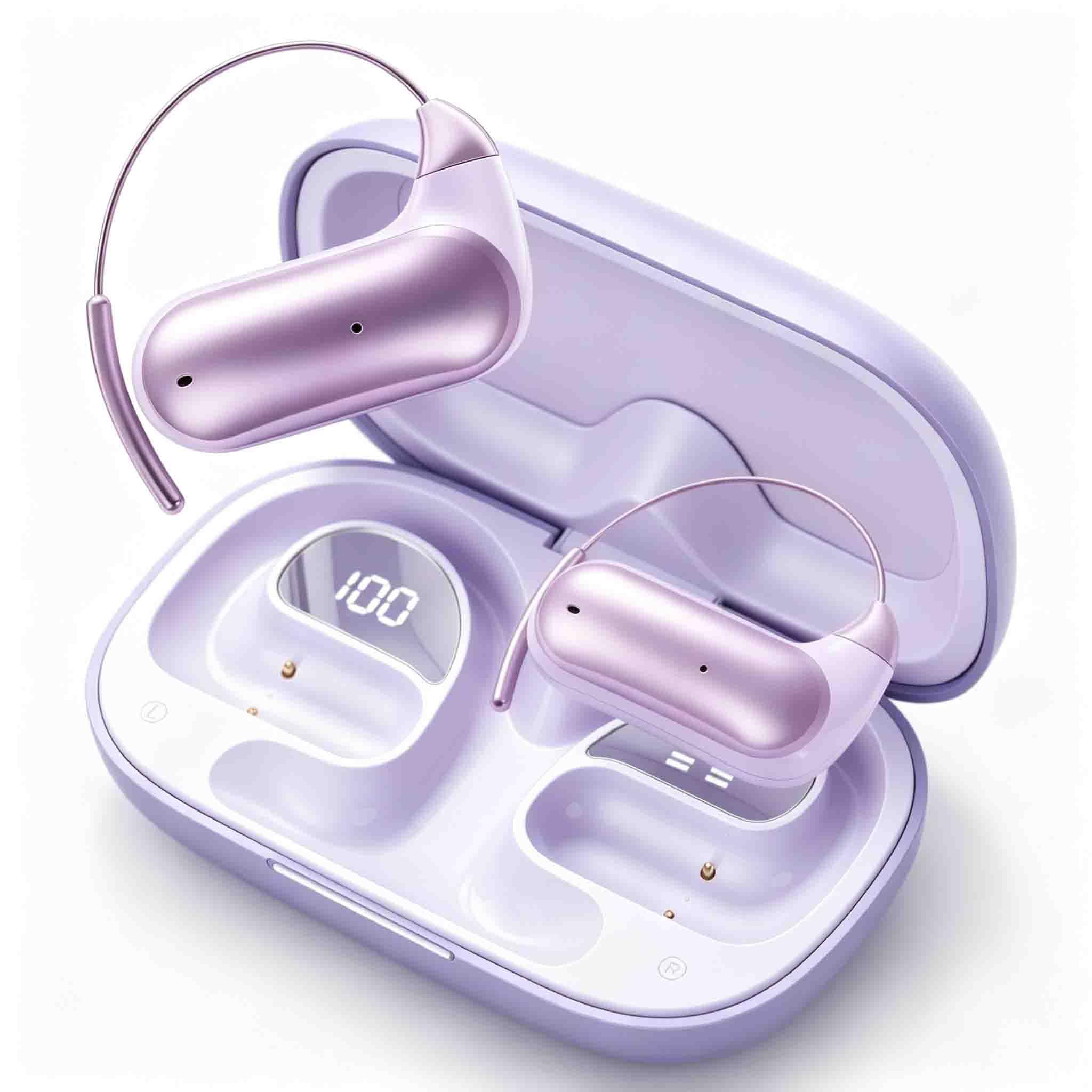 Open Ear Headphones,True Wireless Bluetooth Earphones with Microphone,Earhook Earbuds with 36 Hours, P16-image-48