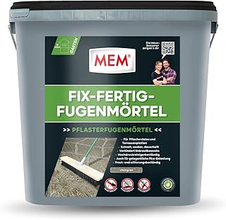 MEM Fix-Fertig-Fugenmörtel, Witterungsbeständig, Anwendungsfertig, Gegen Unkrautbewuchs, Steingrau, 12,5 kg