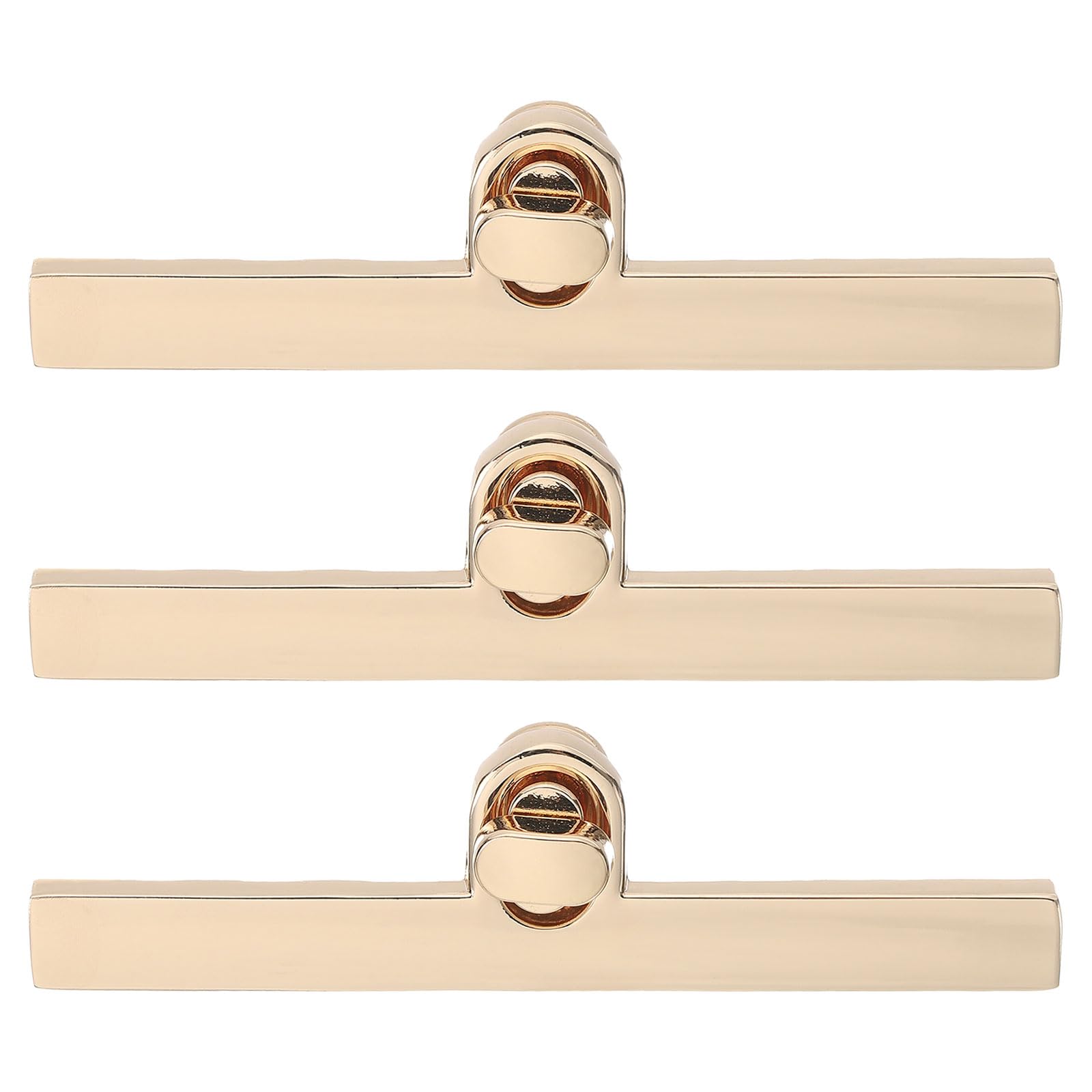 sourcing map 3Set Turn Lock Clasp, Press Lock Clasp Closure Twist Turn Locks Hardware Buckle Fasteners for Purse Leather Bag Handbag Making Accessories (97x10mm, Gold)