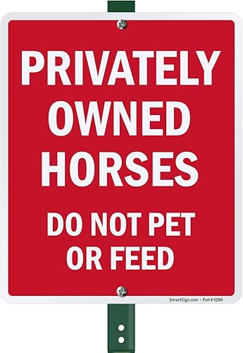 SmartSign Letrero para patio de 12 x 10 pulgadas con estaca de 3 pies, aluminio laminado resistente al óxido de 40 mil, color blanco y rojo, 1 unidad