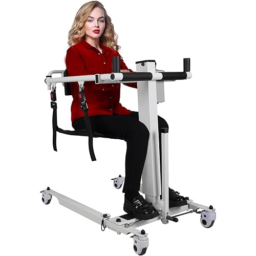Patient Lift Transfer Chair - Electric Assist Lift Aid for Home Care Use - Portable Folding for Car - Transport Wheelchair for Seniors, Adults & Disabled